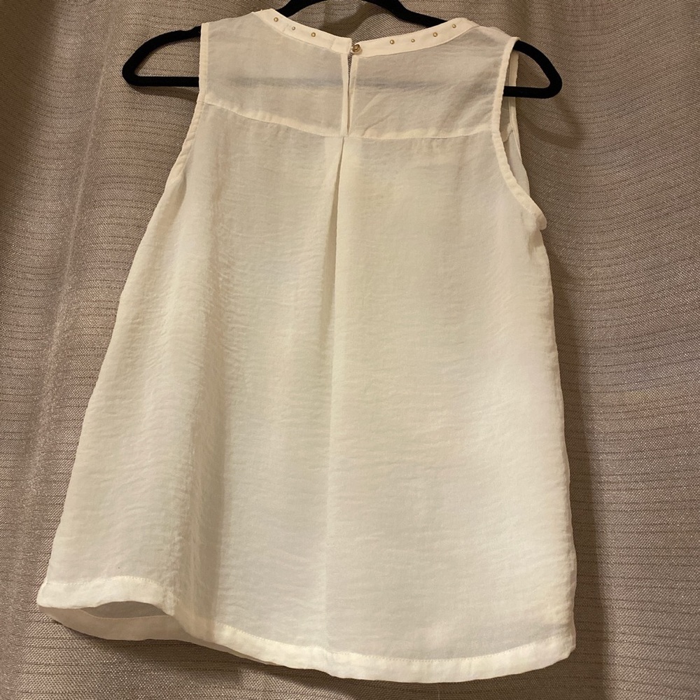 White Tank Top Rivets Size S - Picture 6 of 7